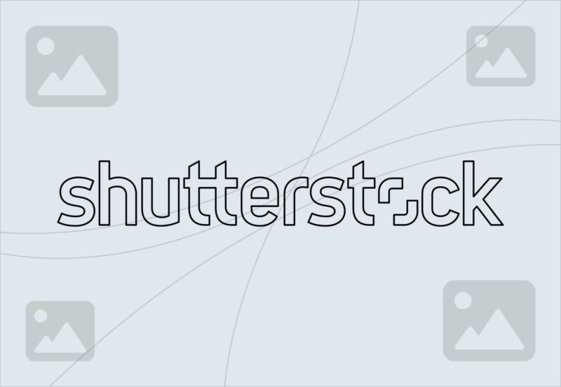 Shutterstock text in purple and navy