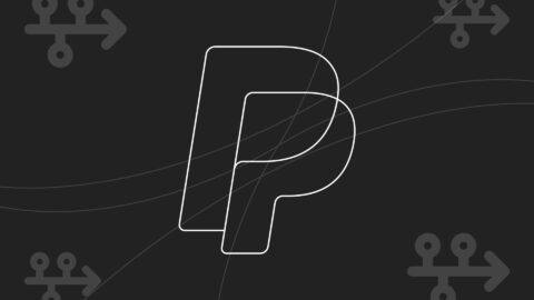 PayPal logo in navy and purple