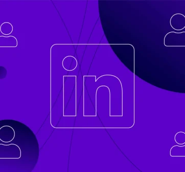 LinkedIn logo in purple and navy