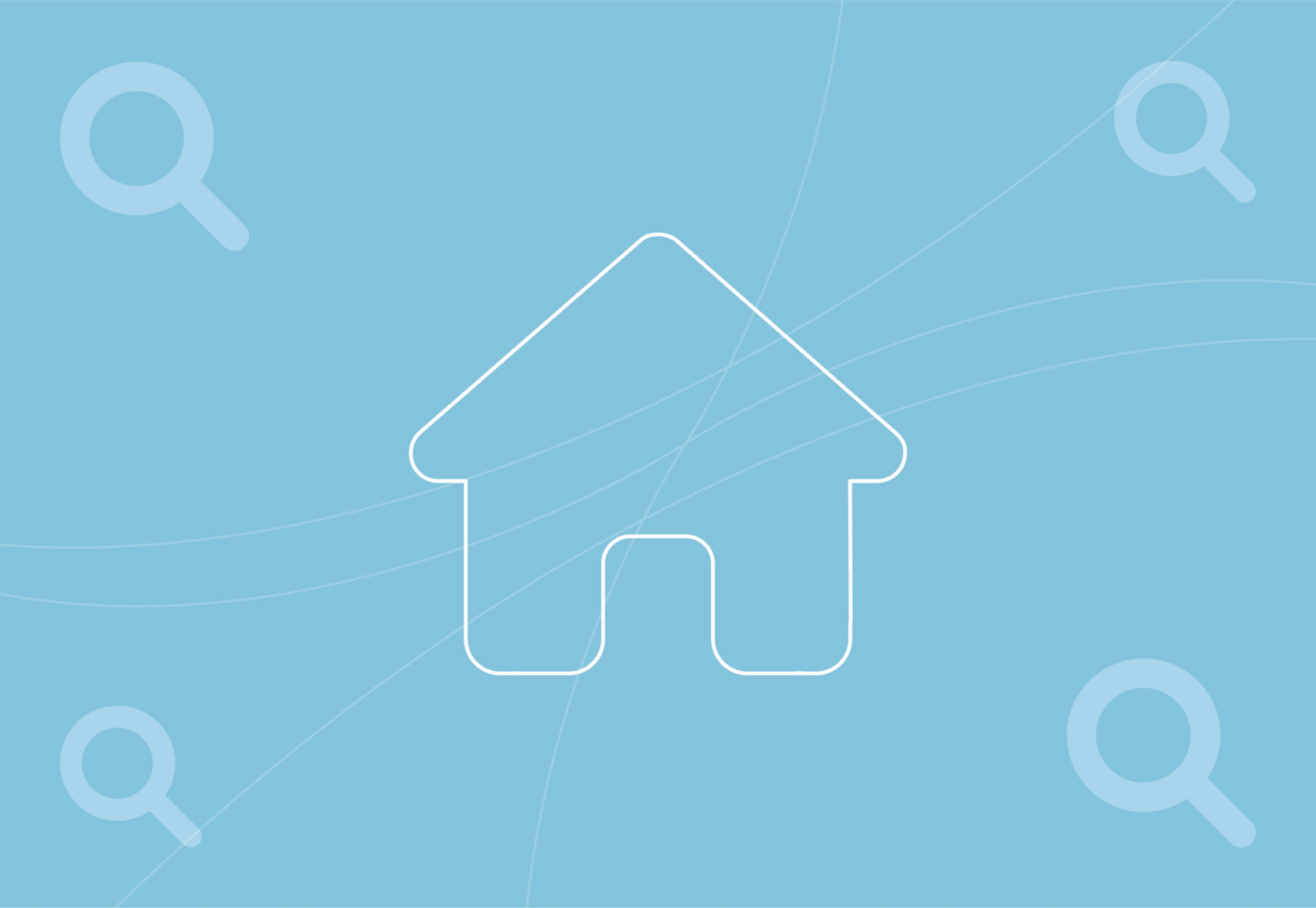 A house icon with magnifying glass icons surrounding it. This represents the 100 most searched keywords for the home retail industry