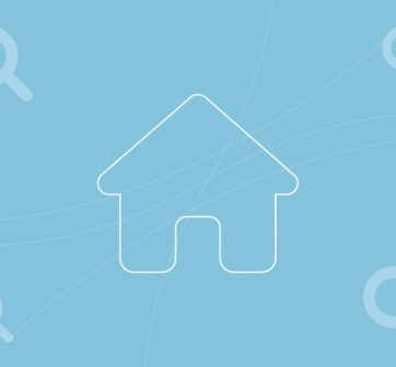 A house icon with magnifying glass icons surrounding it. This represents the 100 most searched keywords for the home retail industry