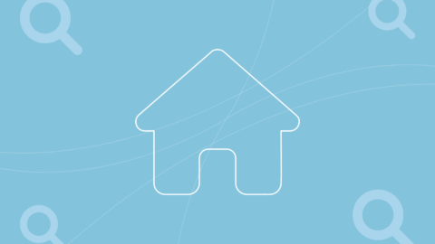 A house icon with magnifying glass icons surrounding it. This represents the 100 most searched keywords for the home retail industry