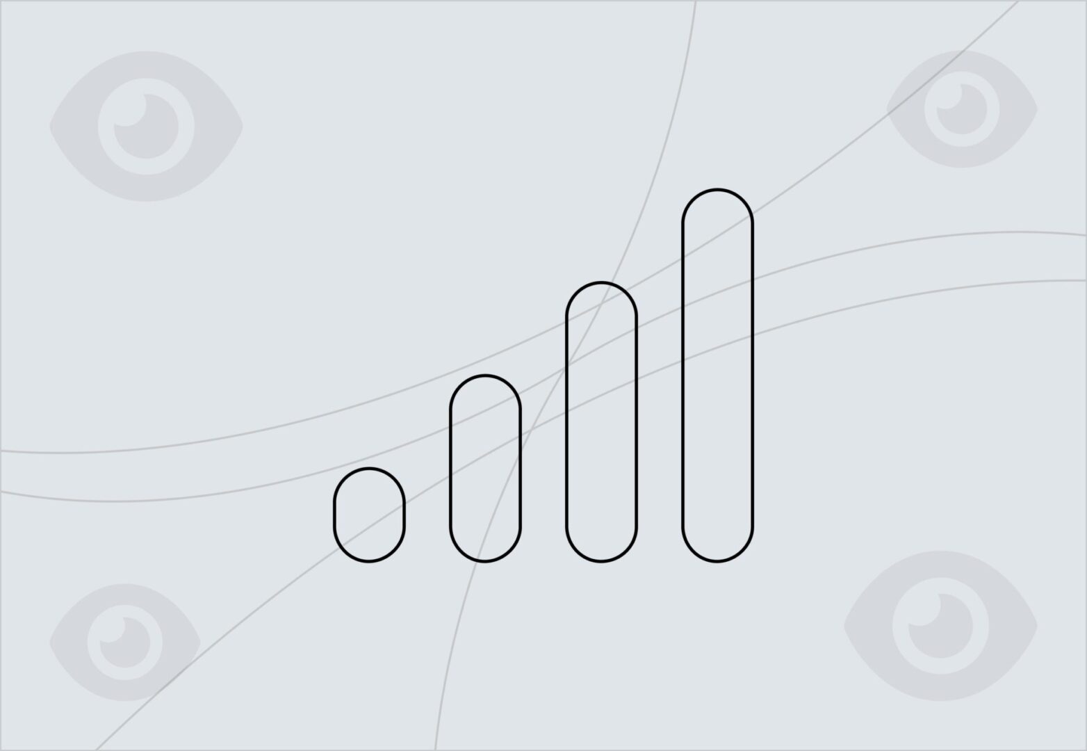 Eye icons representing accessibility and an increase in audience reach when making designs/content accessible