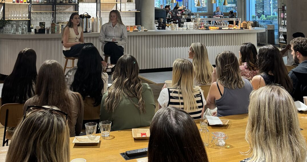 Sophie Coleman, Embryo's Head of Strategy, speaking at an event