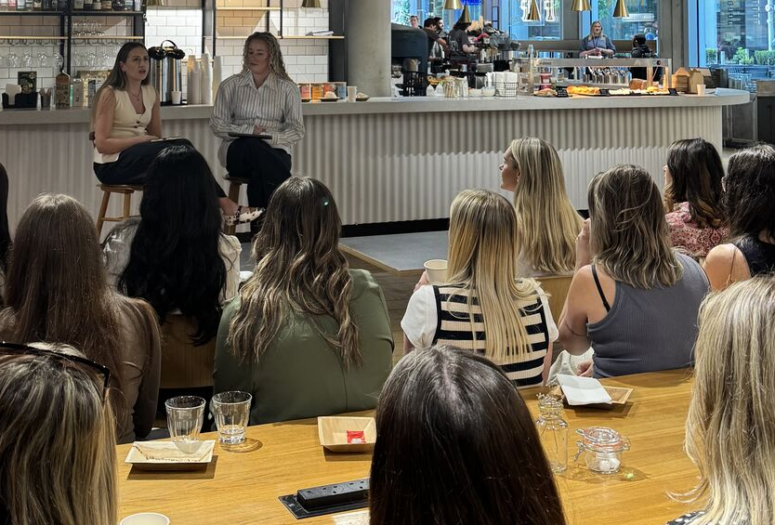 sophie coleman, embryo's head of strategy, speaking at an event