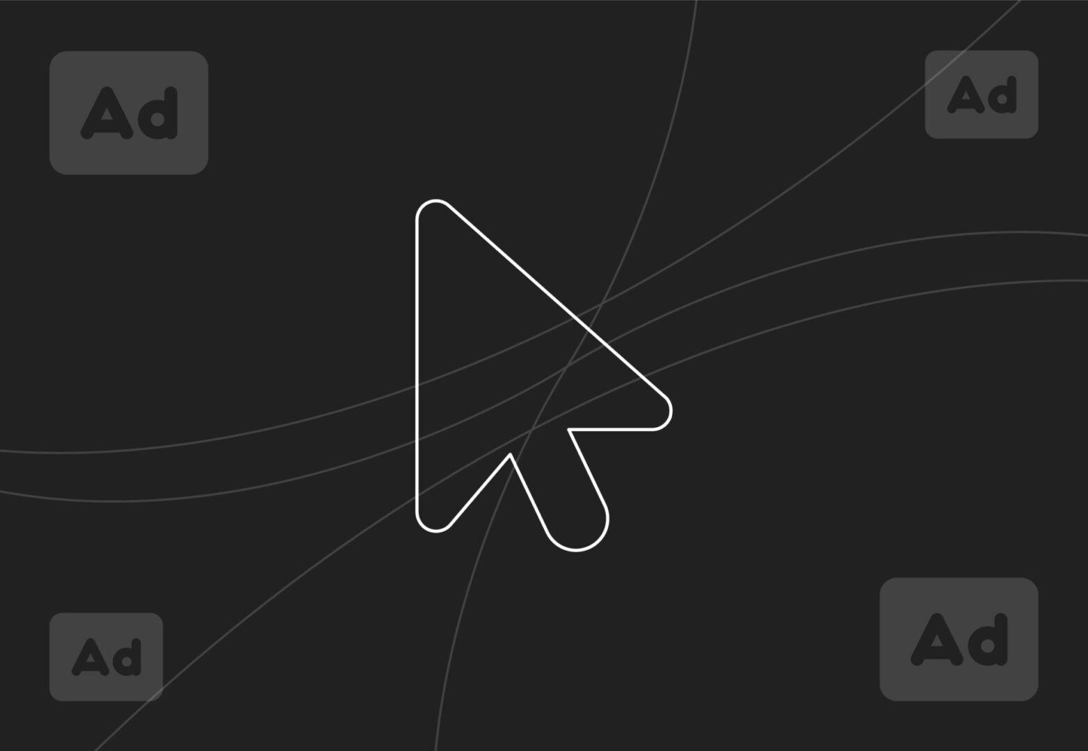 Mouse icon with ads in each corner for high converting ad copy