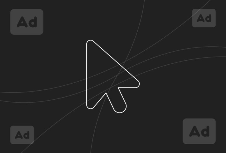 mouse icon with ads in each corner for high converting ad copy