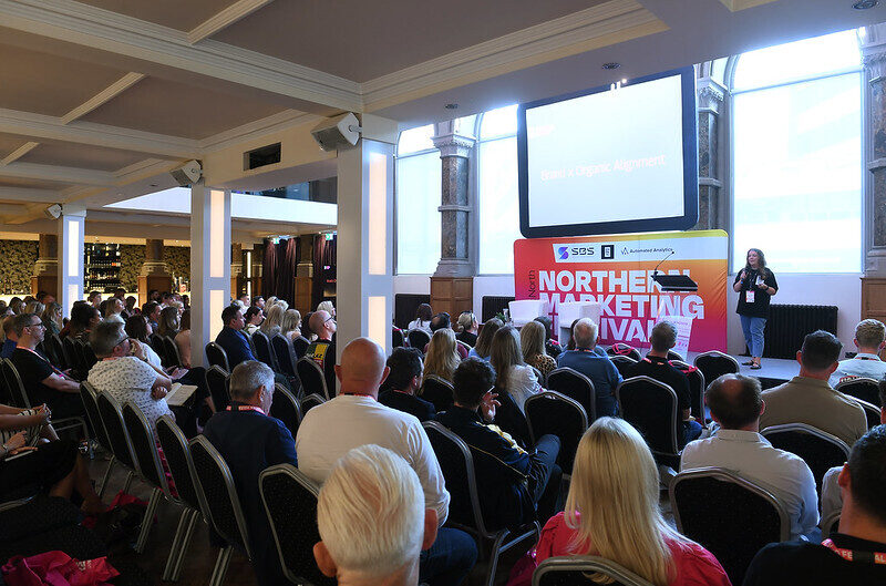Embryo's head of organic Jess Atkinson speaking at the 2025 Northern Marketing Festival