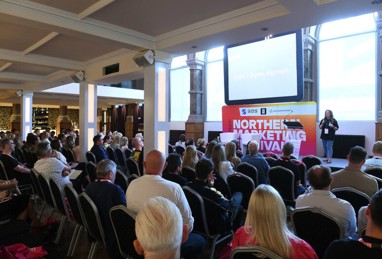 embryo's head of organic jess atkinson speaking at the 2025 northern marketing festival
