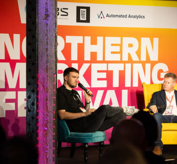 Cal and Stephen on stage at NMF day 3