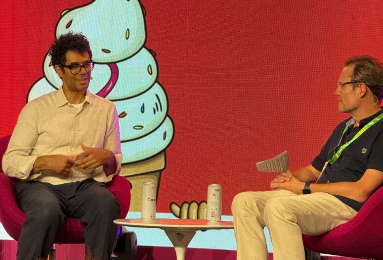 richard ayoade on stage at madfest